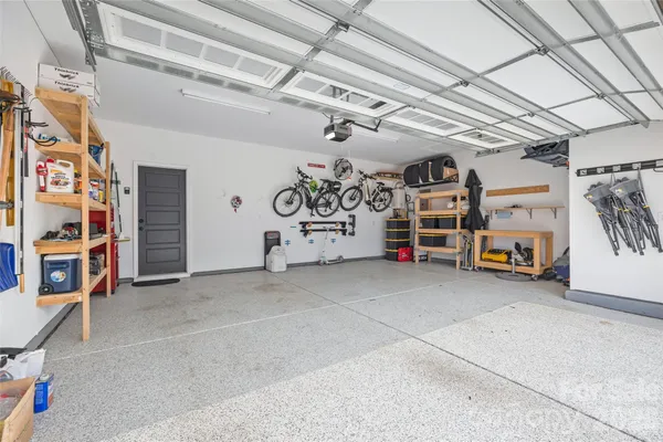 a view of a garage with furniture