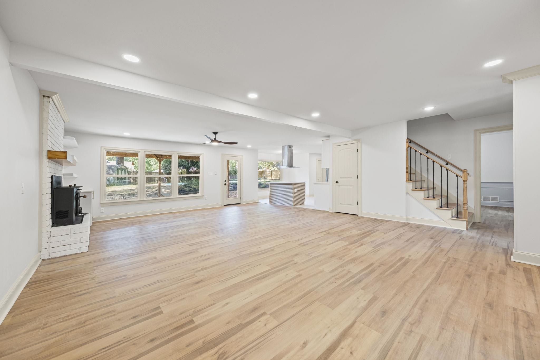 View from entry towards kitchen.  Very Open Plan!