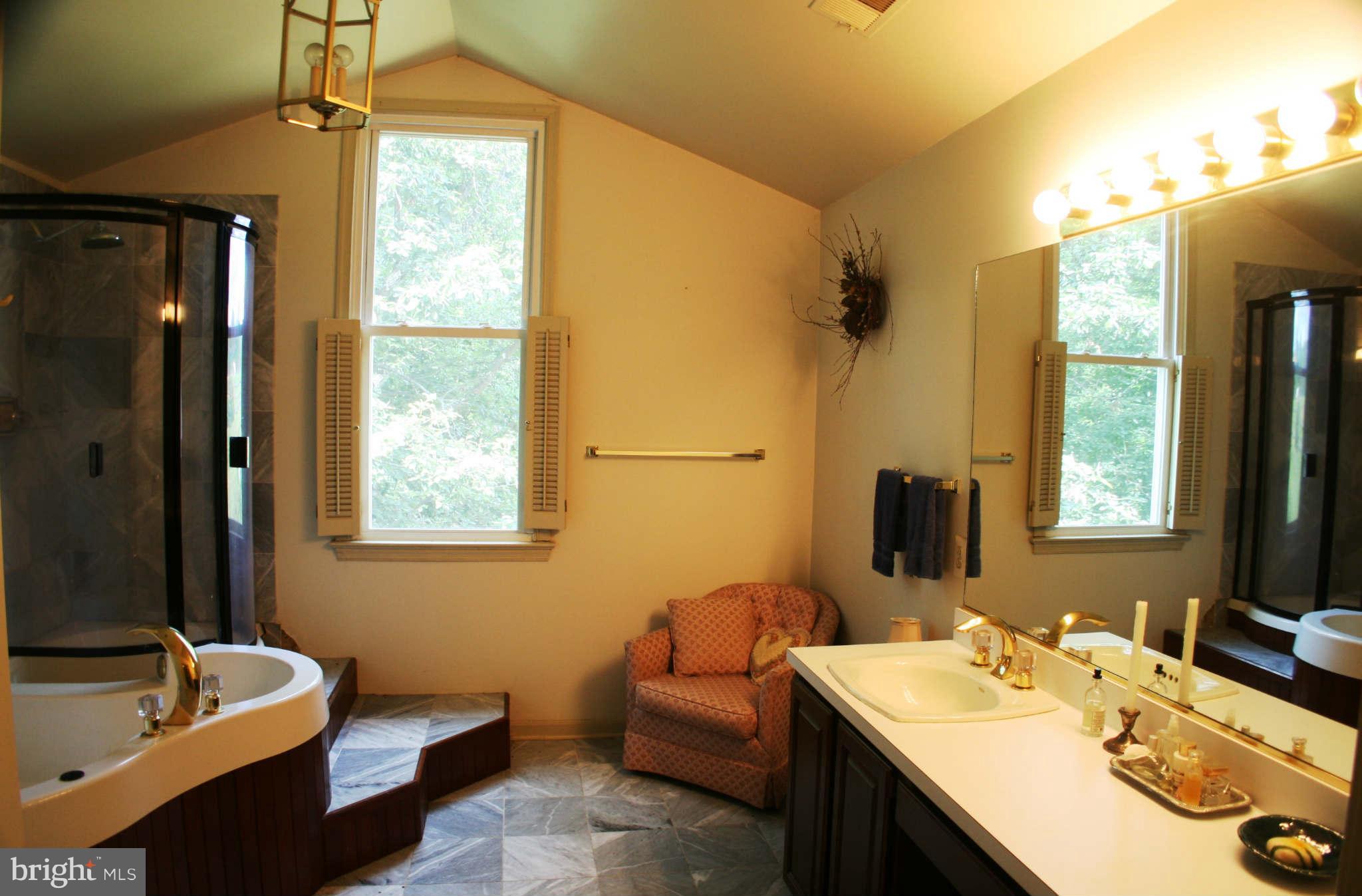 5900 Free State Road Marshall, VA 20115 - Photo 17 of 30 a bathroom with a granite countertop sink mirror and a bathtub