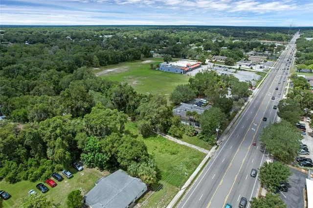 a view of a garden from a balcony
