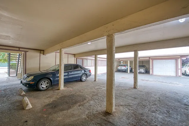 a car parked in parking garage