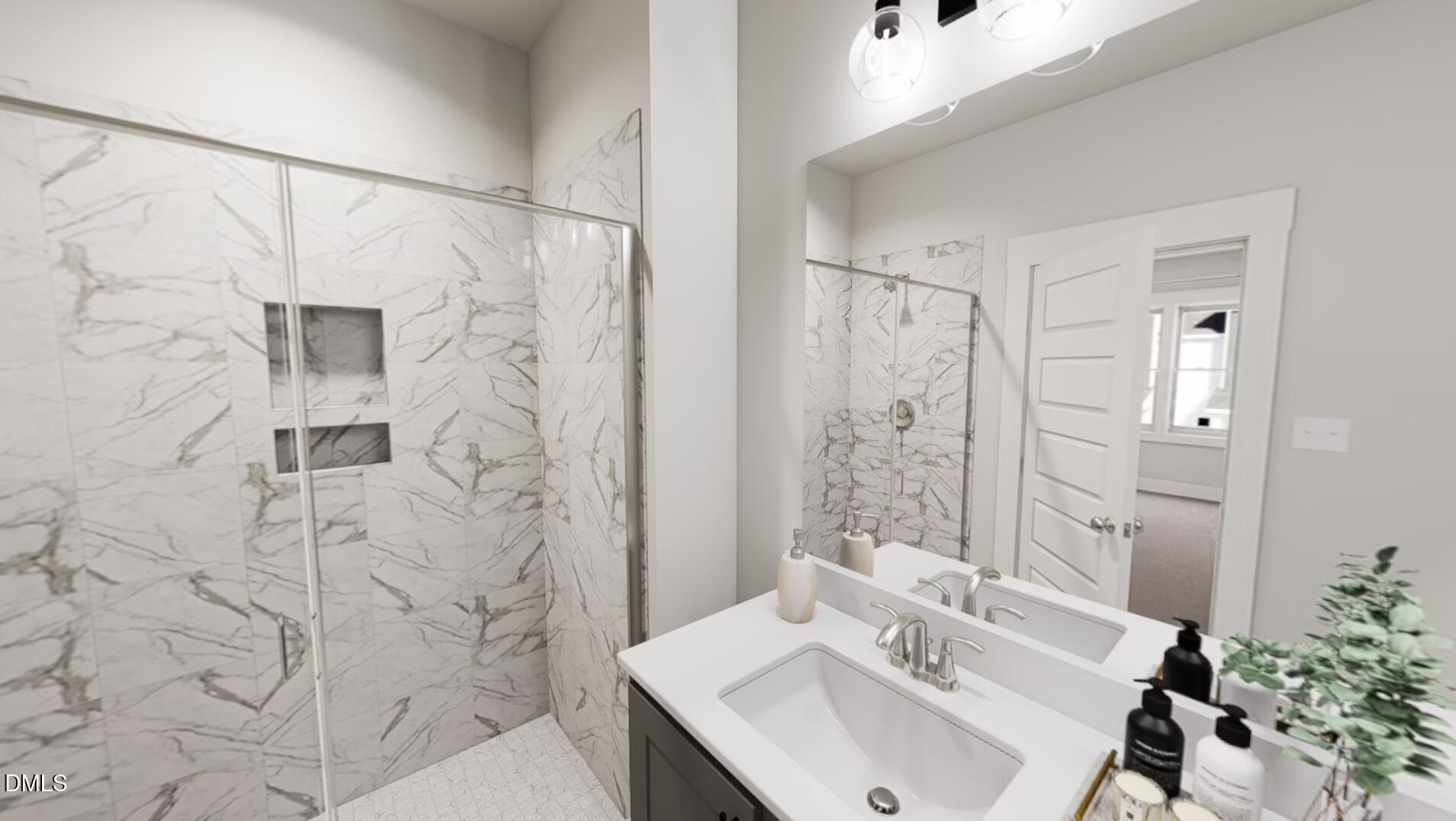 1163 Lamplighter Drive Raleigh, NC 27604 - Photo 11 of 24 a bathroom with a sink and a mirror