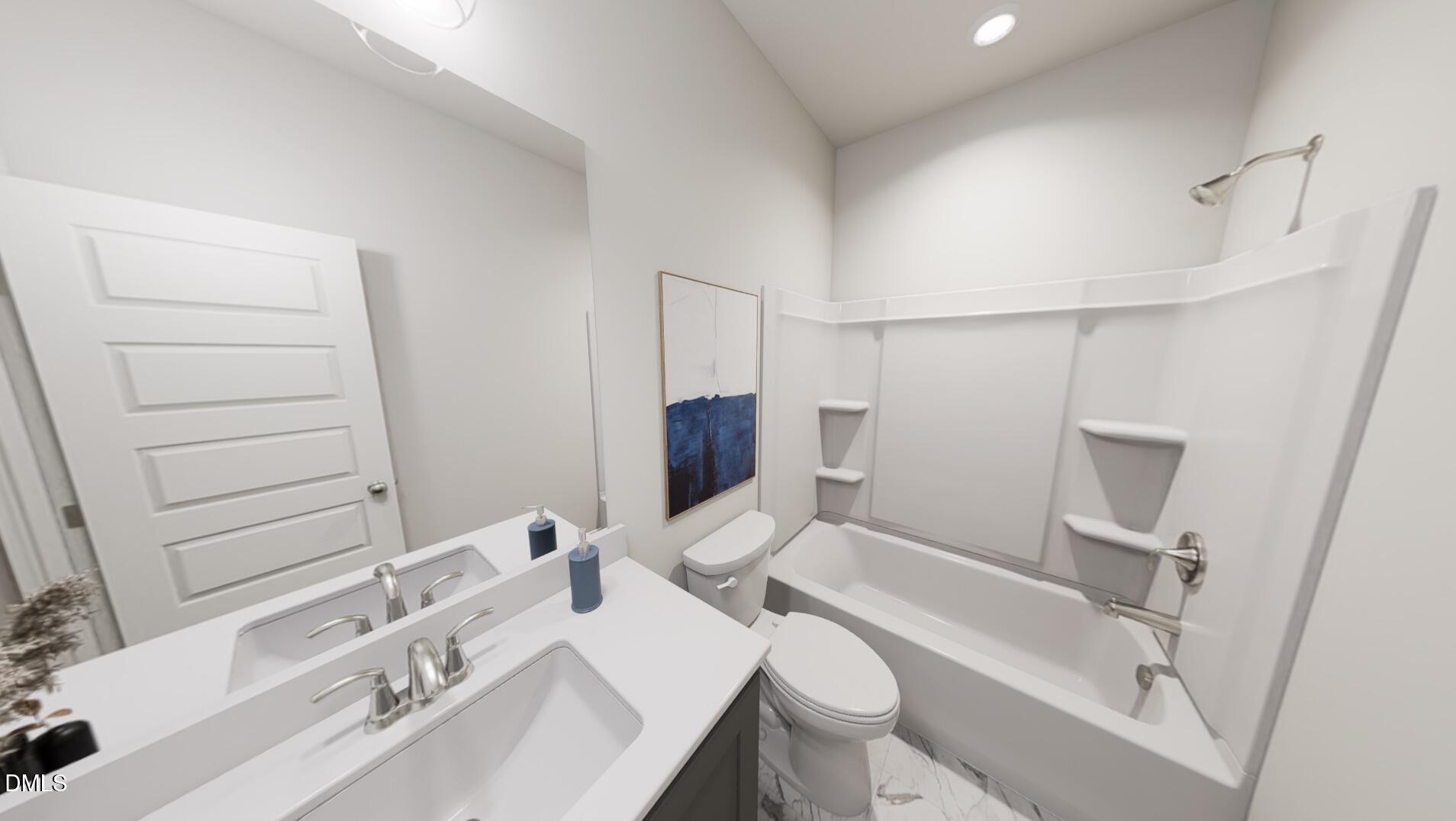 1163 Lamplighter Drive Raleigh, NC 27604 - Photo 13 of 24 a bathroom with a sink a toilet and shower