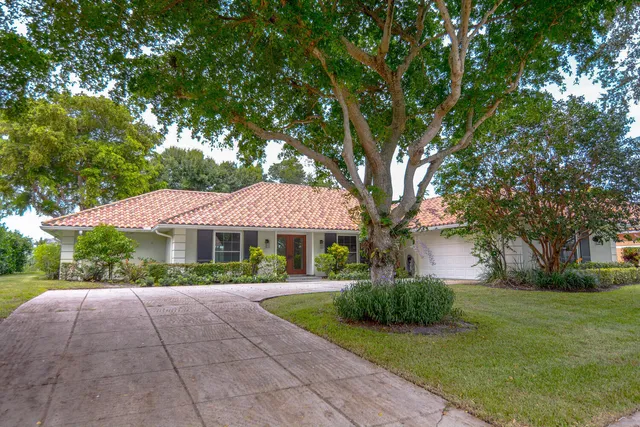 a view of house with yard and green space