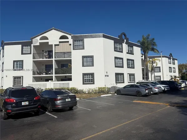 a car parked in front of a big building