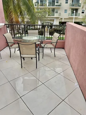 a outdoor living space with furniture