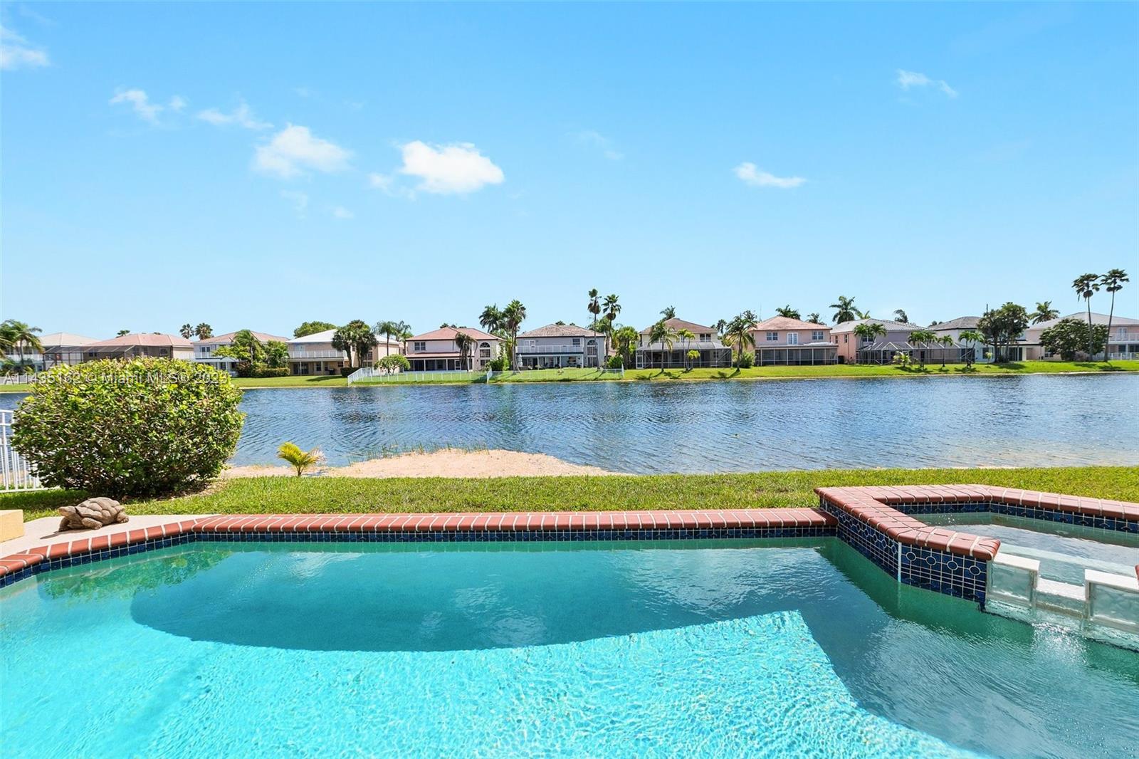 3165 Southwest 176th Way Miramar, FL 33029 - Photo 23 of 32 a view of a lake with houses in the back