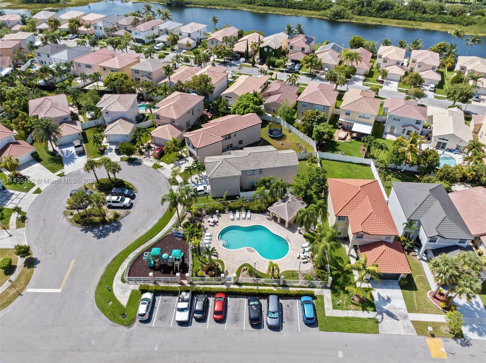 3165 Southwest 176th Way Miramar, FL 33029 - Photo 32 of 32 an aerial view of residential house with outdoor space and swimming pool