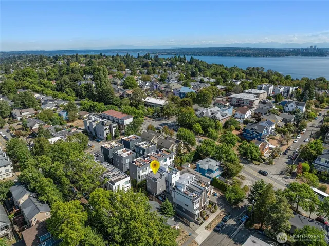 an aerial view of multiple house