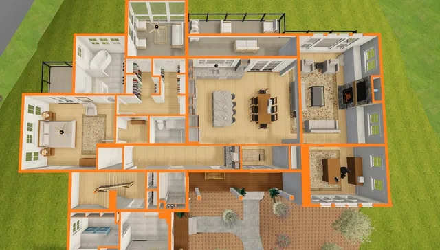 a black and white photo of a living room