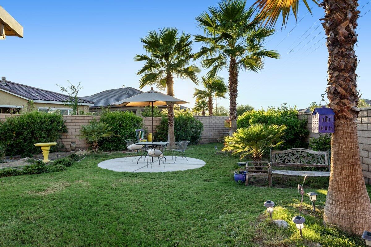 44027 Triolo Way Indio, CA 92203 - Photo 15 of 17 a view of a swimming pool with a garden and plants