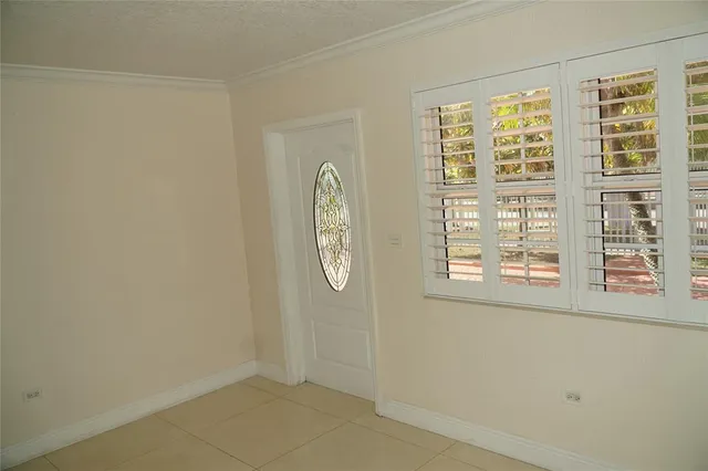 an empty room with windows