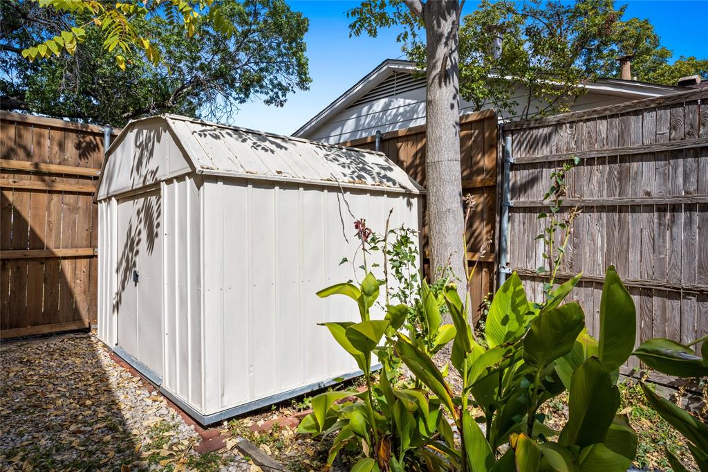 435 Hanbee Street Richardson, TX 75080 - Photo 36 of 36 Storage shed located in corner of backyard.