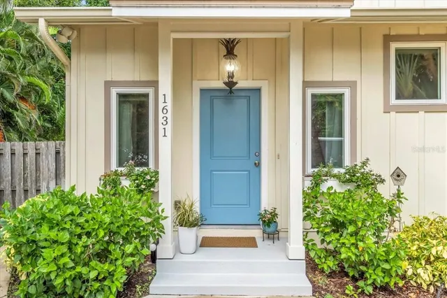 front view of door with the hallway