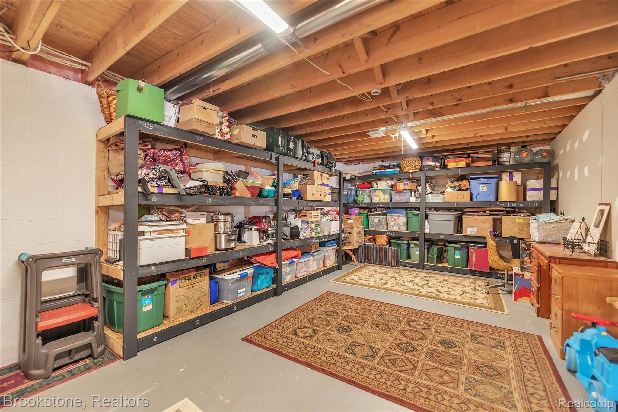 3881 East Hunters Creek Road Metamora, MI 48455 - Photo 34 of 55 Storage shelving in basement
