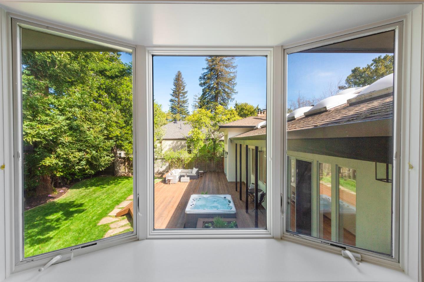721 Occidental Avenue San Mateo, CA 94402 - Photo 26 of 60 a view of a porch in front of a house with a fountain