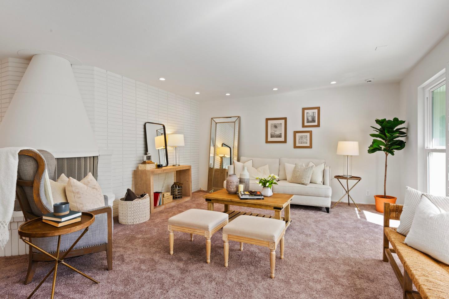 721 Occidental Avenue San Mateo, CA 94402 - Photo 9 of 60 a living room with furniture a rug and a potted plant