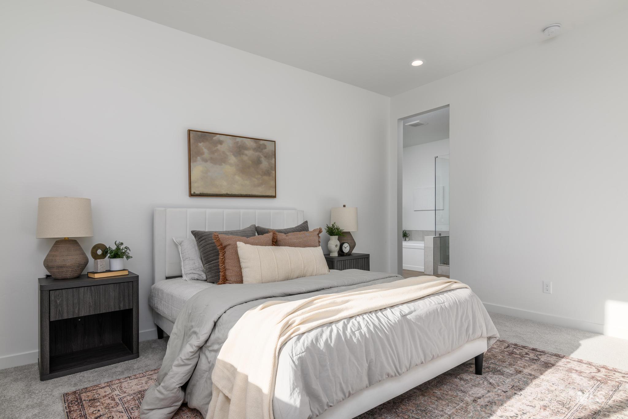 855 West Bay Street Middleton, ID 83644 - Photo 10 of 13 Bedroom featuring carpet floors, ensuite bath, and recessed lighting