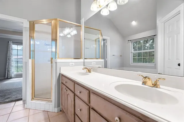 a bathroom with a sink and a large mirror