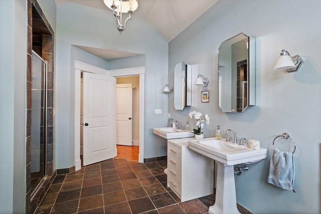 5 Walnut Street Lexington, MA 02421 - Photo 18 of 34 a spacious bathroom with a double vanity sink mirror and