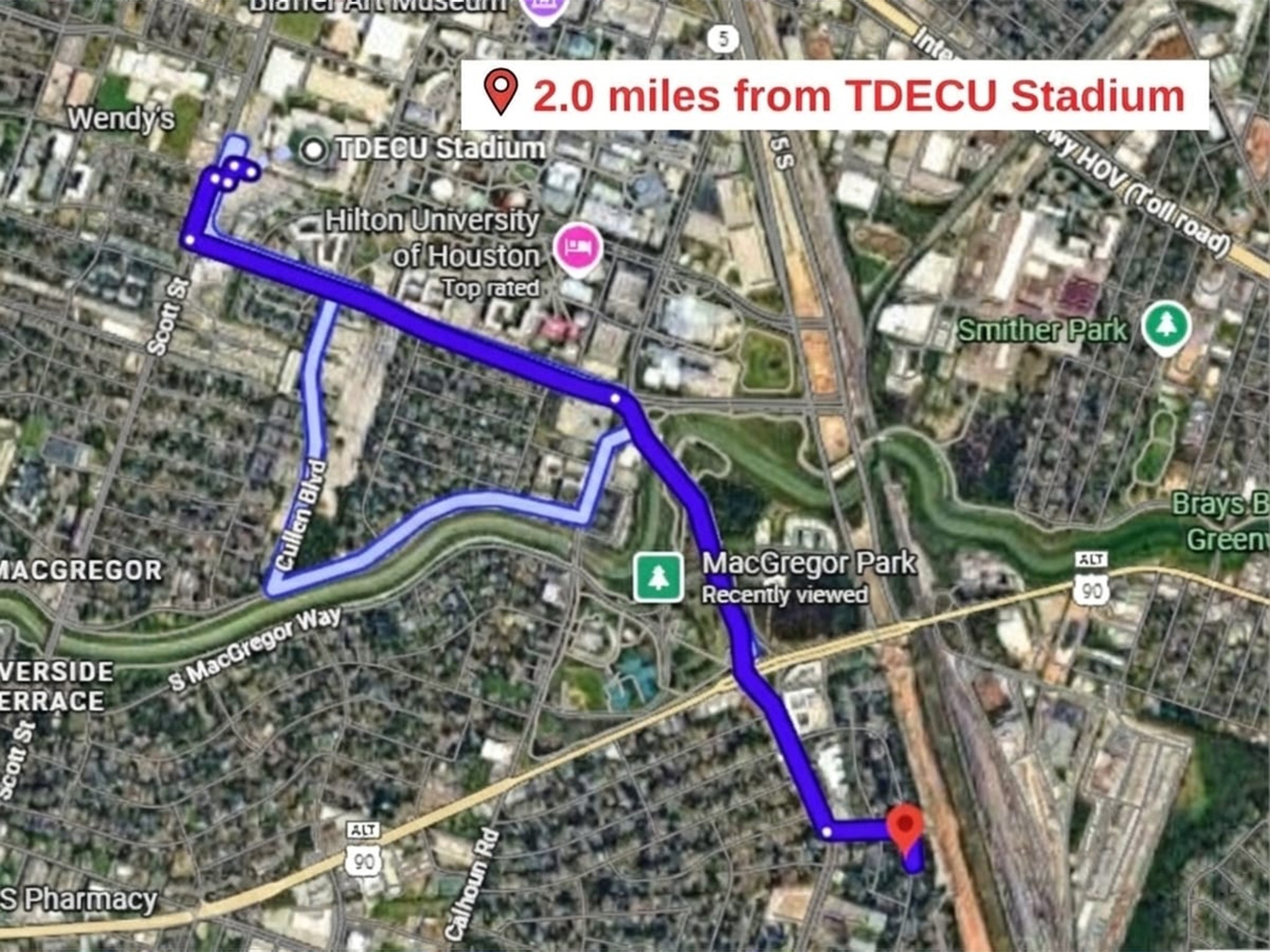 5118 Nassau Road Houston, TX 77021 - Photo 11 of 12 Experience the excitement of game day! TDECU Stadium is located just 2.0 miles from the property, offering easy access to collegiate sports and major events.