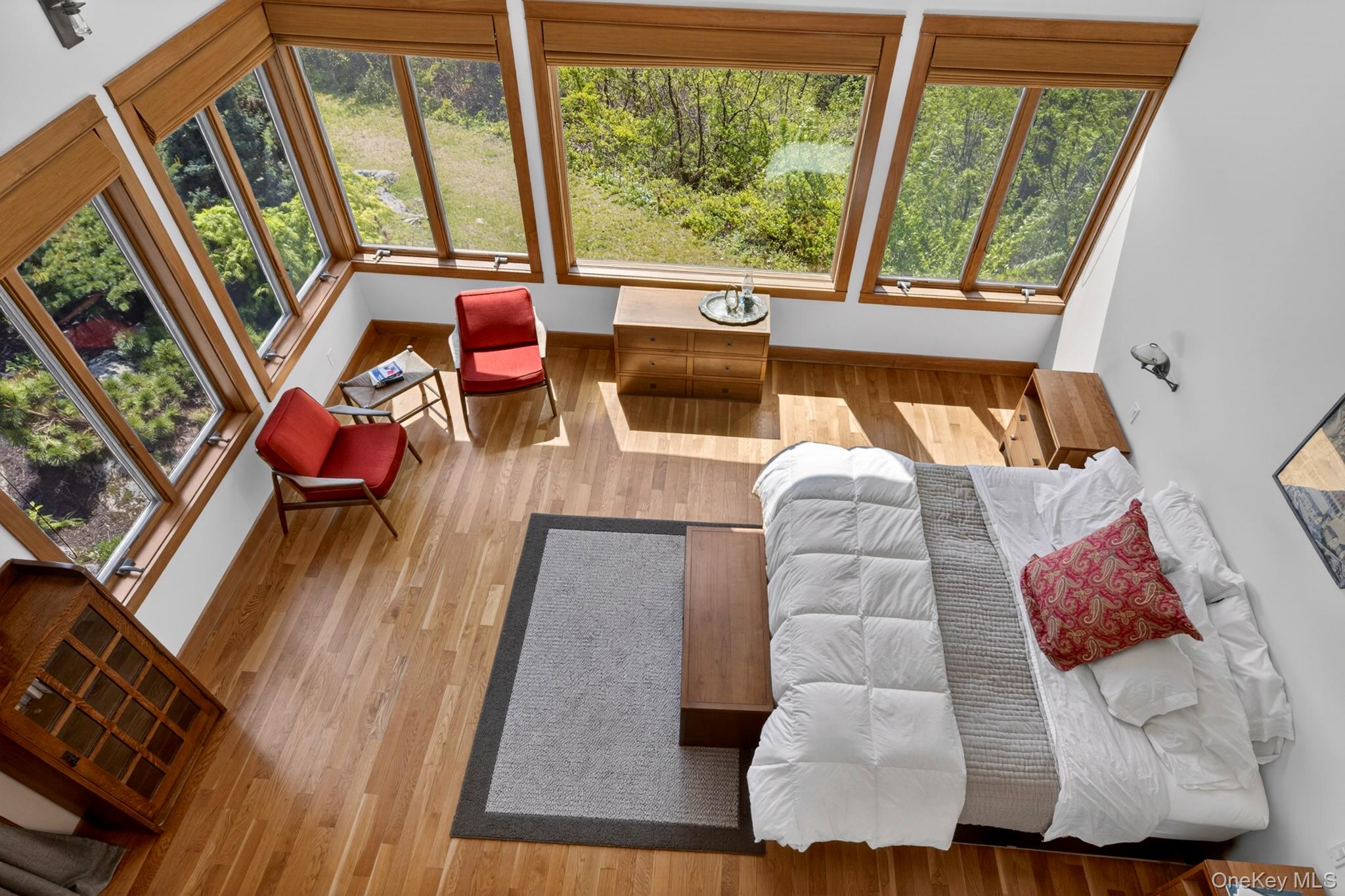 20 Fort Defiance Hill Road Garrison, NY 10524 - Photo 20 of 33 Two story primary bedroom with walls of glass, views, walk in closet and private bath