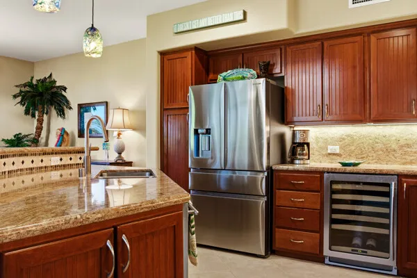 a kitchen with a sink and a window