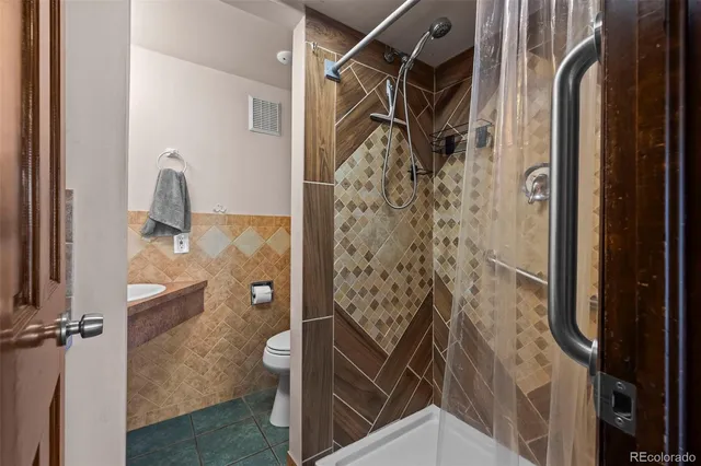 a bathroom with a shower