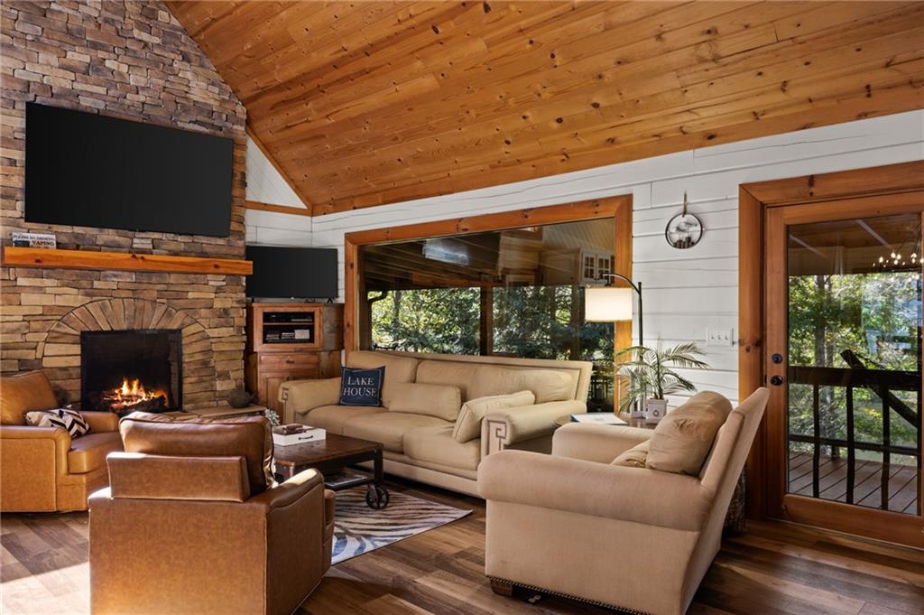 454 High Country Lane Morganton, GA 30560 - Photo 28 of 79 a living room with furniture and a flat screen tv