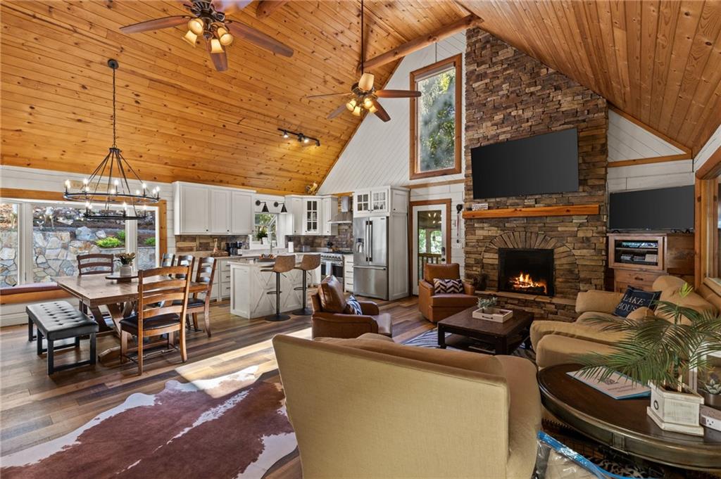 454 High Country Lane Morganton, GA 30560 - Photo 42 of 79 a living room with furniture and a fireplace