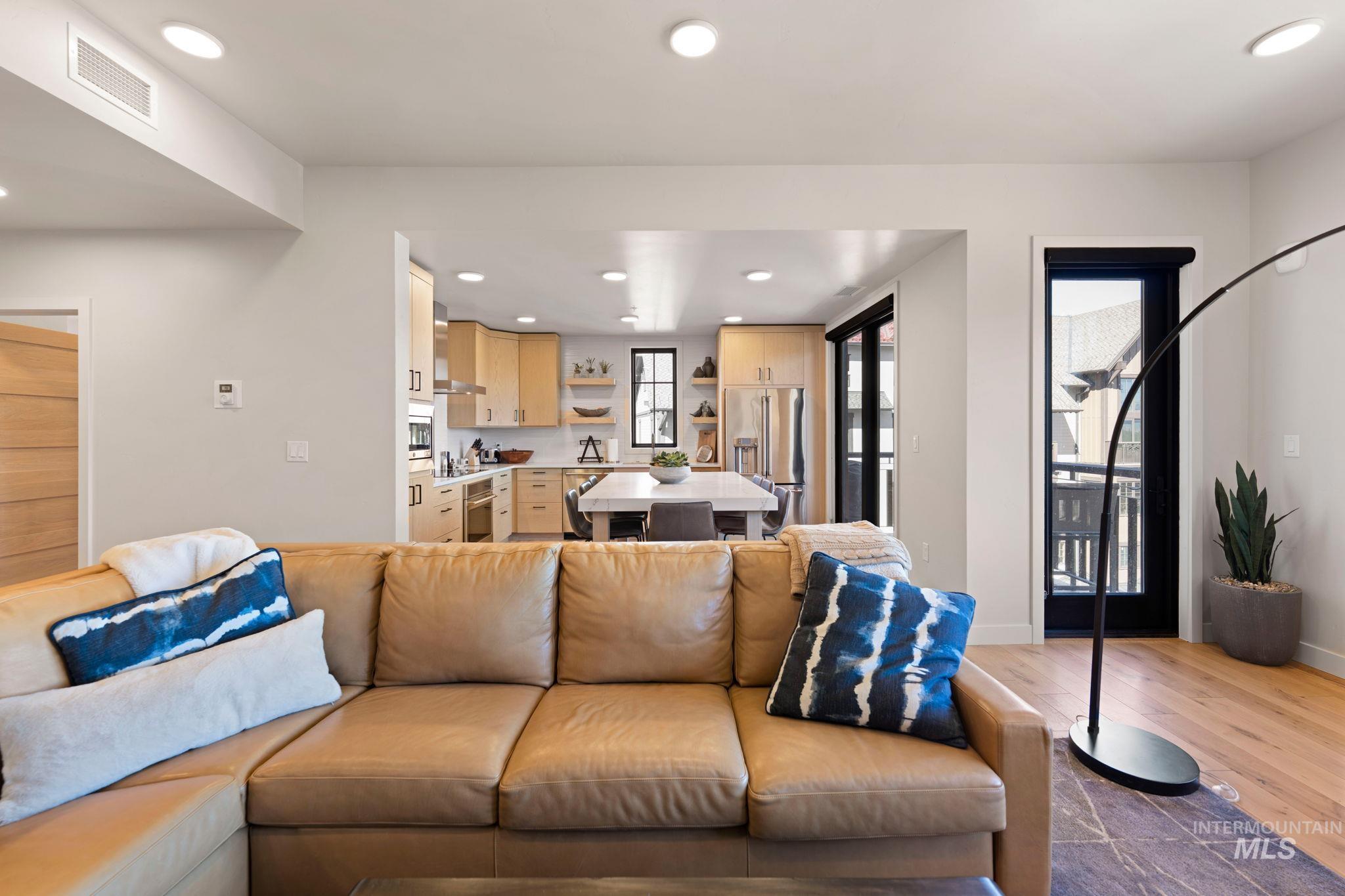 720 Village Drive, Unit 301 Donnelly, ID 83615 - Photo 8 of 43 Living area featuring recessed lighting and light wood-style flooring