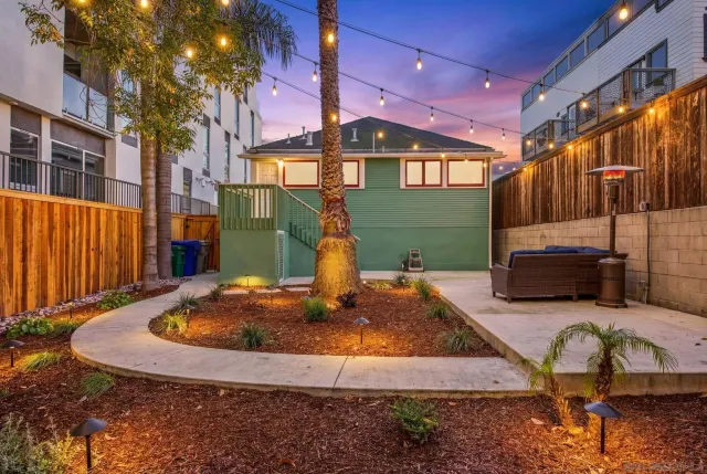 a view of a house with a tub