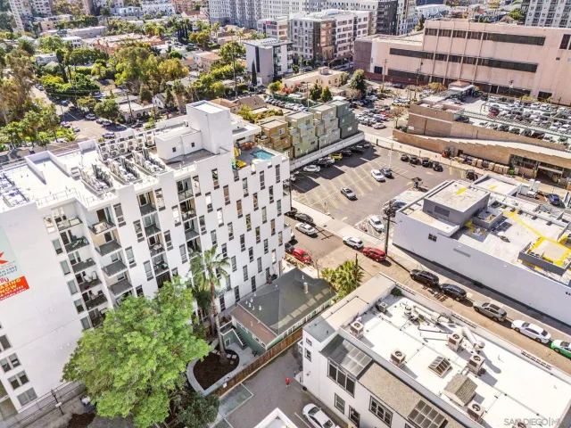 an aerial view of a city