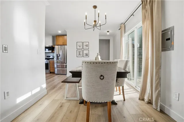 a living room with table