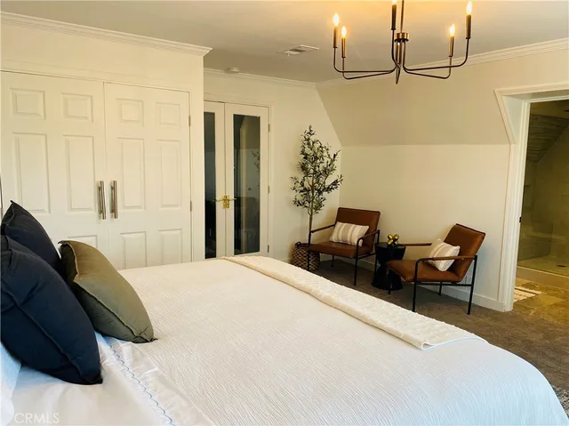 a view of a lake with a mountain in the background