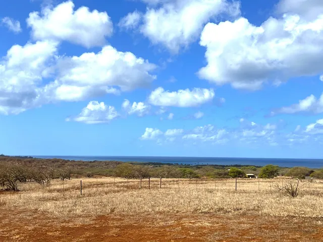 a view of an ocean beach and mountain