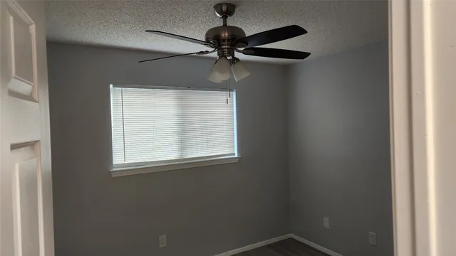 a view of a small space with a window