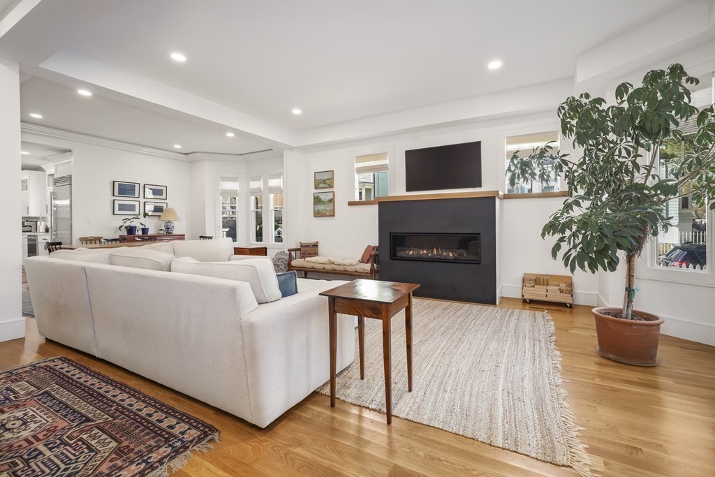 49 Boylston Street Boston, MA 02130 - Photo 2 of 36 a living room with furniture a fireplace and a potted plant