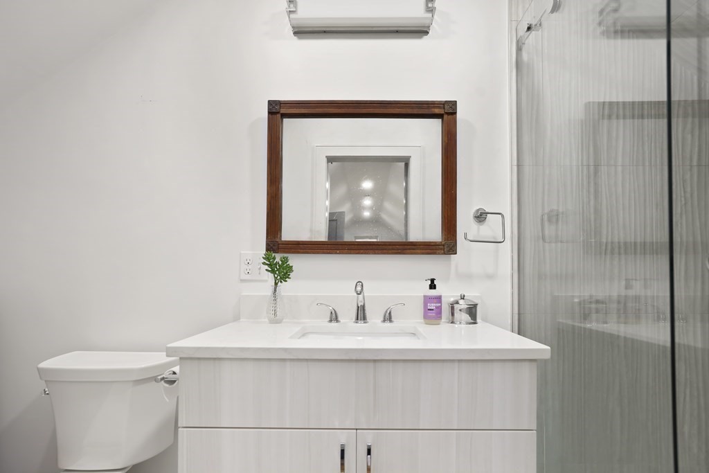 49 Boylston Street Boston, MA 02130 - Photo 25 of 36 a bathroom with a sink toilet and mirror