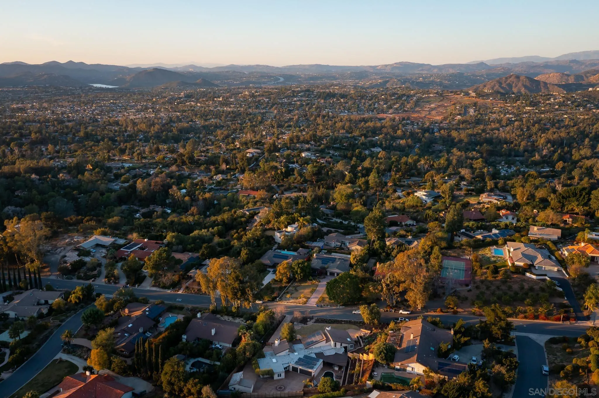 13647 Orchard Gate Road Poway, CA 92064 - Photo 42 of 43 an aerial view of residential house with parking and trees