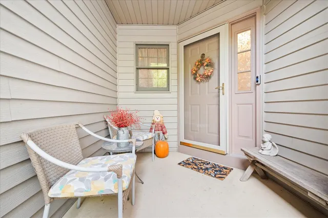 a view of outdoor seating space