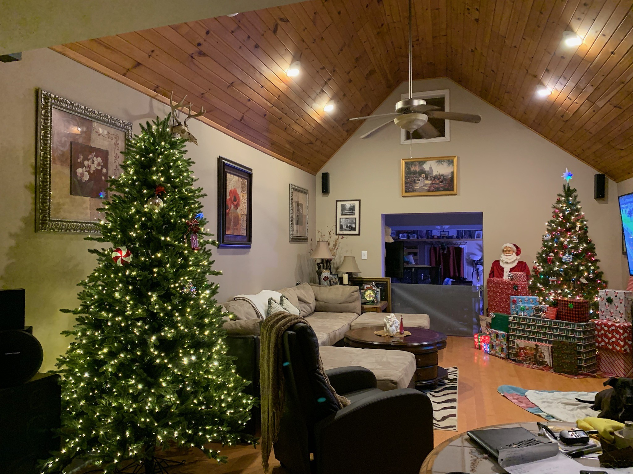 3979 Lem Davis Road Cunningham, TN 37052 - Photo 29 of 39 a living room with furniture a fireplace and a christmas tree