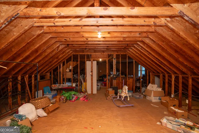 a view of a swimming pool and an outdoor space