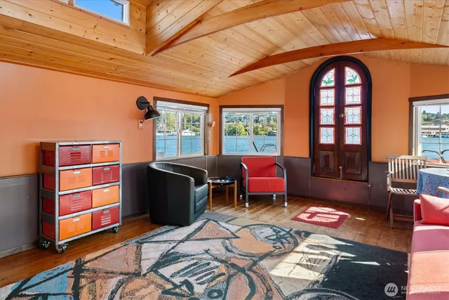 a living room with furniture or couch and a window