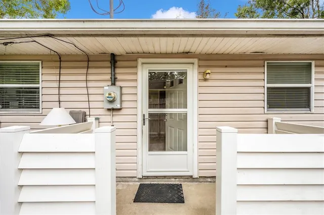 a front view of a house with a window