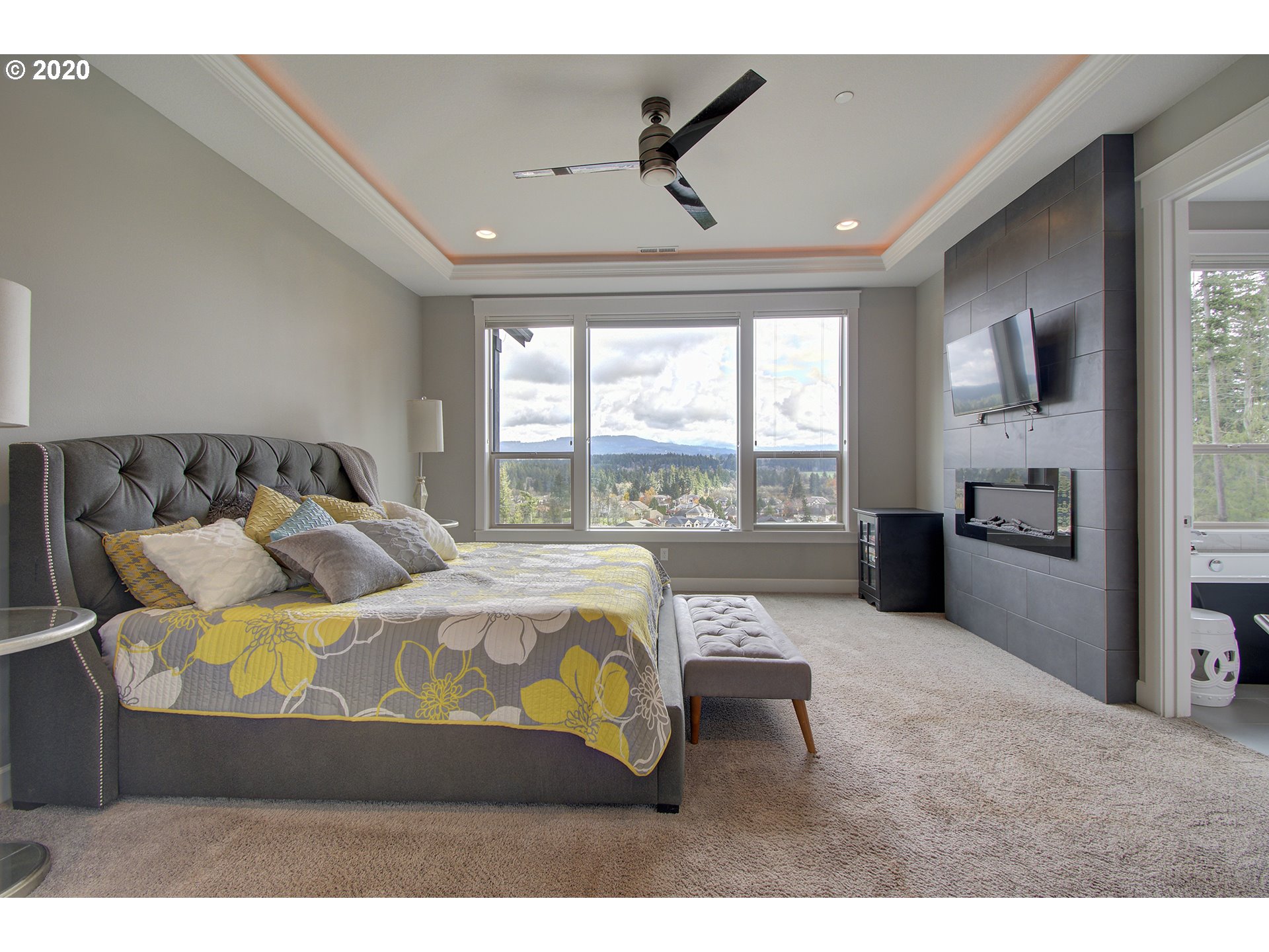 3221 Northwest Lake Place Camas, WA 98607 - Photo 12 of 32 a living room with furniture and a floor to ceiling window