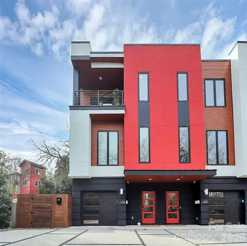 a front view of building with large windows