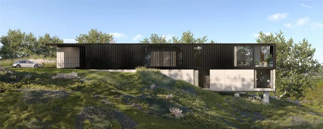 a backyard of a house with lots of green space