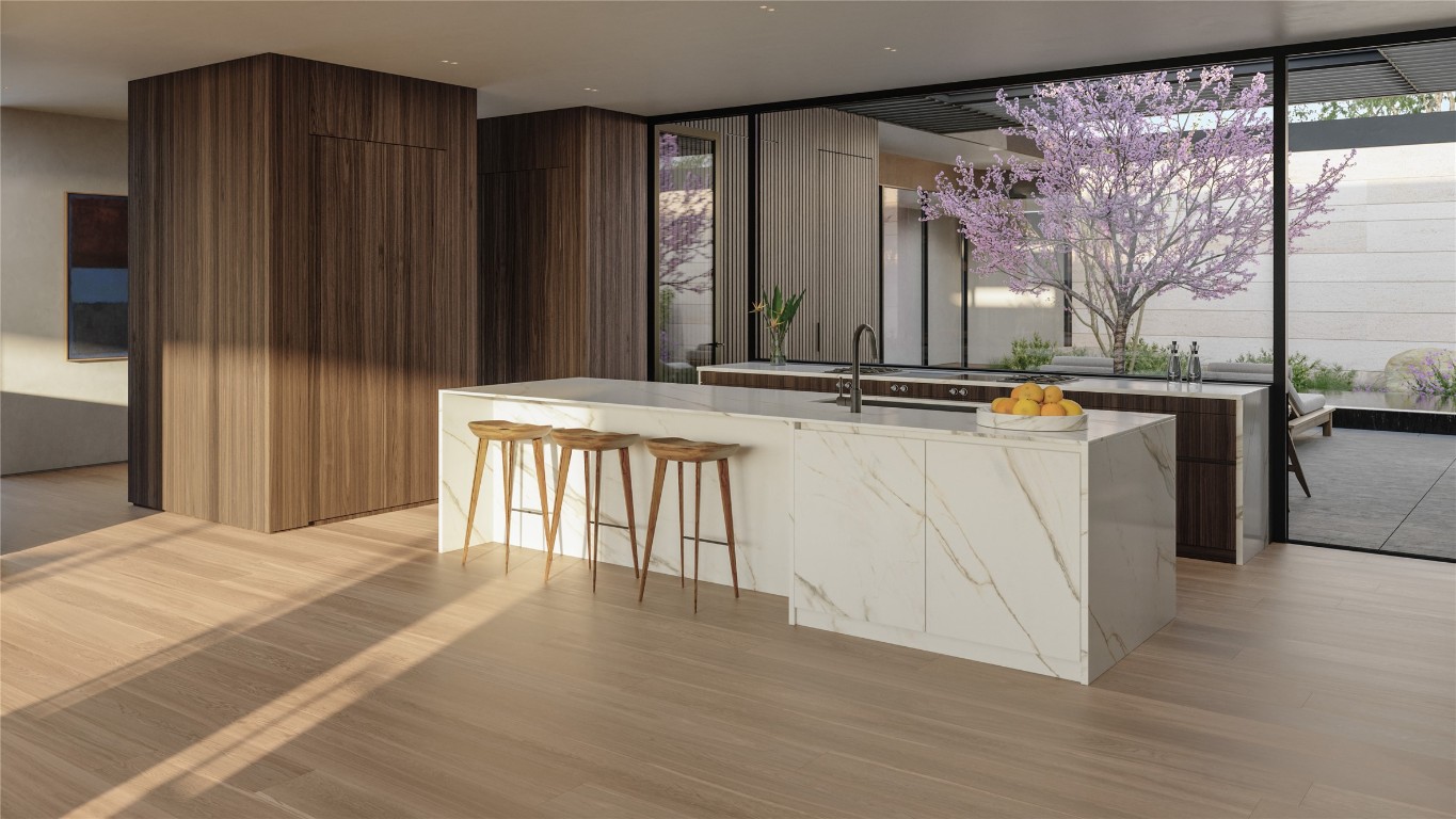 6507 Bridge Point Parkway, Unit LOT 4 Austin, TX 78730 - Photo 6 of 19 a view of kitchen with cabinets and wooden floor