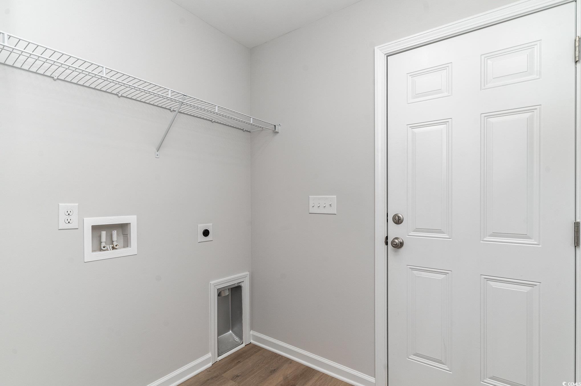 330 Barn Owl Way Conway, SC 29526 - Photo 11 of 23 Laundry room with wood finished floors, hookup for an electric dryer, and washer hookup